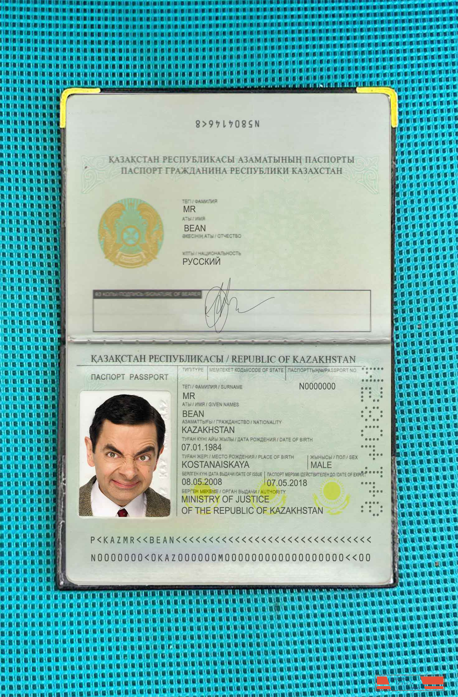 Kazakhstan passport (1991 2009) photo look PSD template